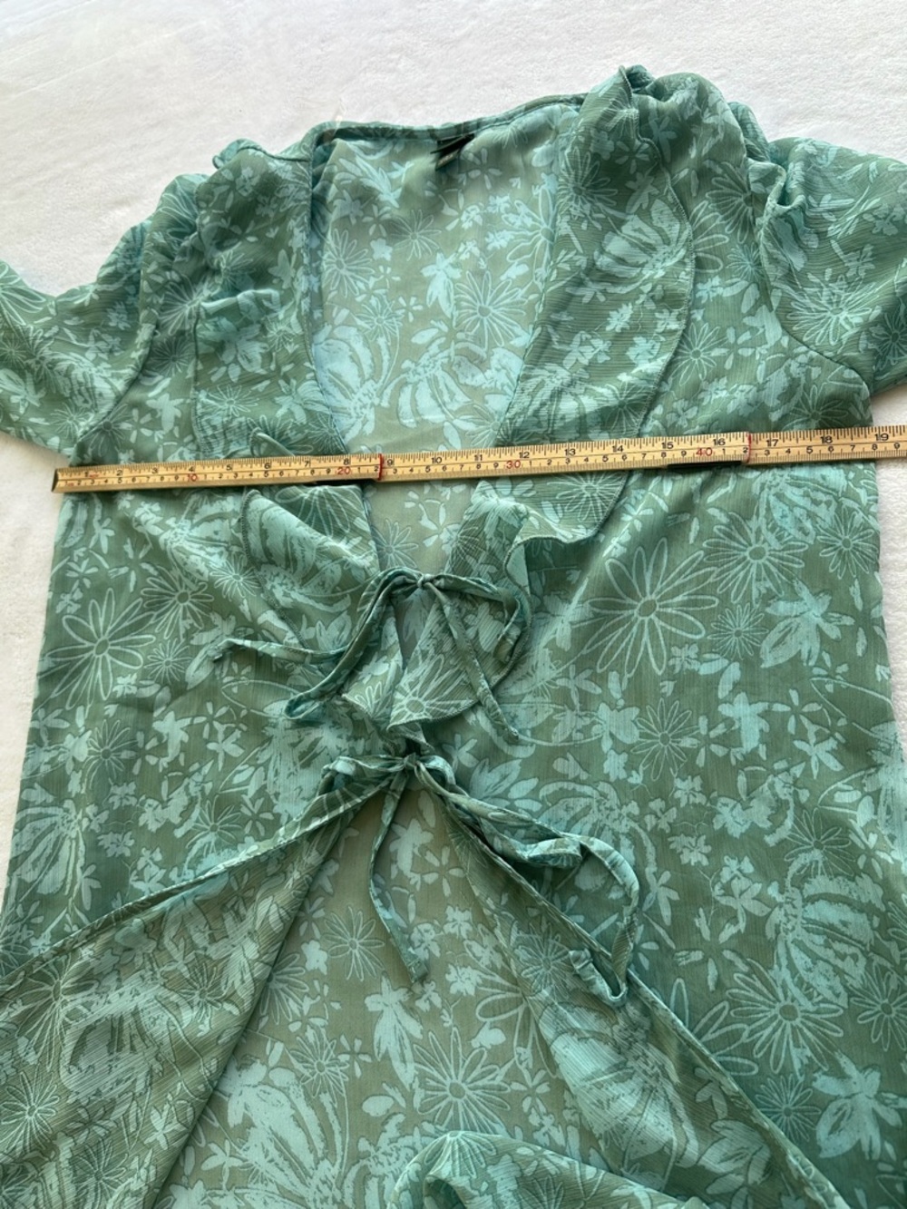 Wild Fable Teal Floral Kimono Chiffon Ethereal Boho Women’s Oversized Size S - Picture 7 of 9